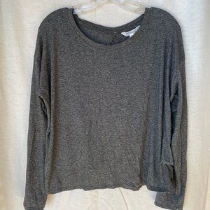Athleta Gray Twist Back Long Sleeve Top